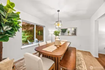 Dining room. NEW chandelier.