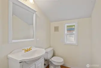 Half bath on upper level.