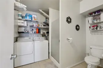 Tenant's bathroom with Washer and Dryer