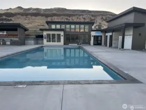 View from the pool looking towards the club house