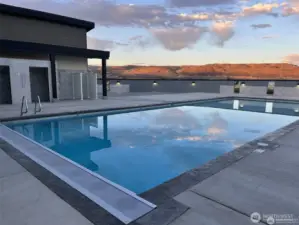 Pool with outdoor showers and bathrooms