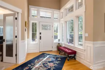 Entry with plenty of sunlight. Home office off entry.