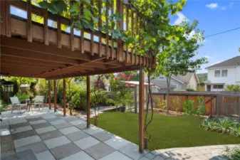 Lower level has a private covered patio to the yard.