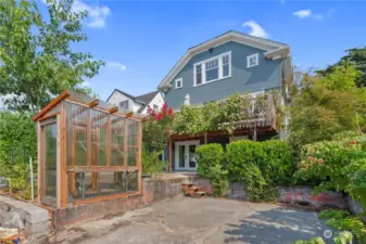 Private parking for 1-1/2 vehicles and sliding locking gate for security.  Could be electrified for automatic open/close by the future home owner if desired.