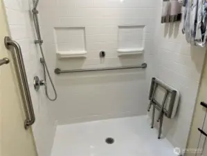 Primary bath shower seat up