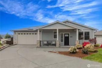 Close up of the front of the house and driveway