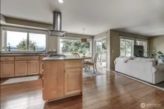 Kitchen & living room with views