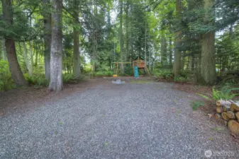 Play-set & swing area of upper lot