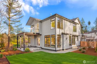 Large covered patio off great room and deck off primary