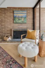 The brick wall is a fun design detail.