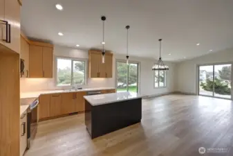 Kitchen with island eating space