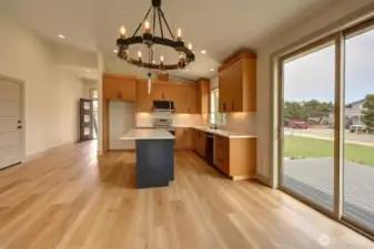Dining area with beautiful lighting