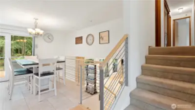 Staircase leading to upper level.