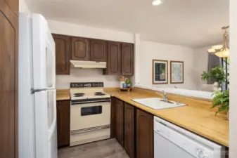 New countertops and flooring.