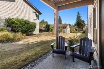 Private covered patio area off primary suite.