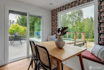 Western exposure in the breakfast nook