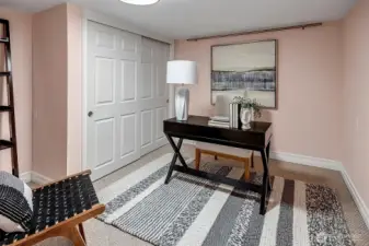 Versatile lower-level space perfect for a craft room or home office