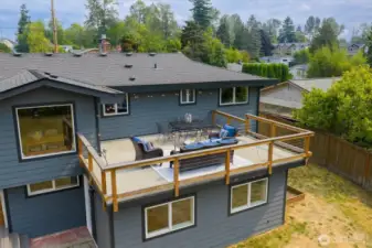Expansive patio with western exposure