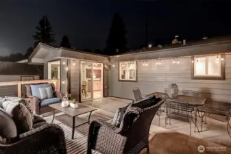 Enjoy entertaining on the patio deck all year long