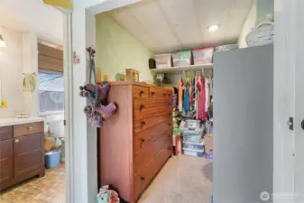 Walk-in close in primary bedroom