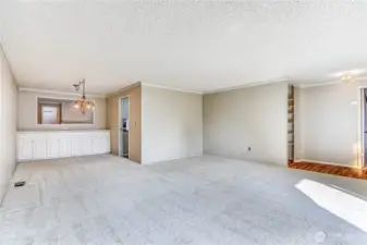 Living room and dining room