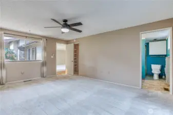 Primary suite with walk-in closet and ensuite bath