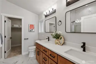 Primary Bathroom with walk in closet