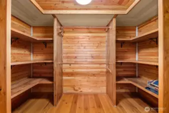Walk in Cedar lined closet