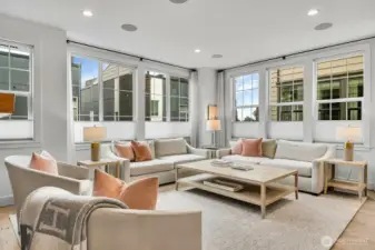 Note the built-in speakers for perfect ambiance while you entertain.