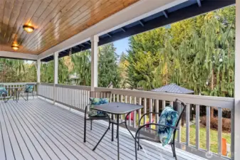 This EPIC covered deck is dreamy! Extend your spring and summer seasons with this extra large covered area.