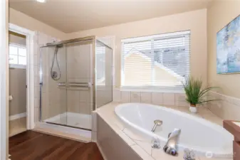 Separate shower and tub for comfort