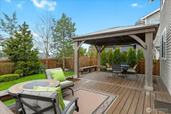 Trex deck provides additional living space outdoors with covered gazebo area