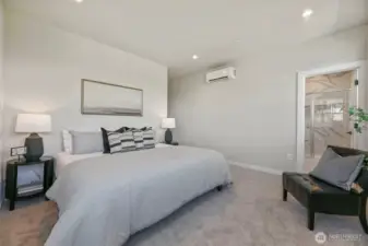 Primary Bedroom. Pictures depict a previously built home similar to the home going to be built on this lot. Floor plans, Elevations, colors, upgrades & materials may be different.