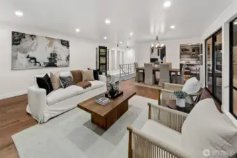 Living room opens up to the dining area for easy entertaining.