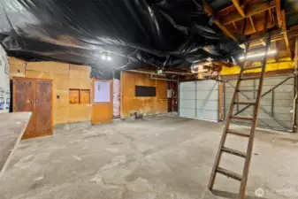 Man door leading to backyard