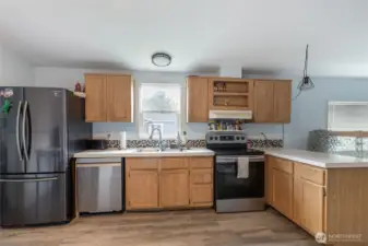 New stainless steel appliances.