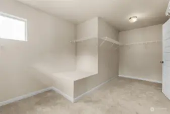 Walk-in closet for primary bedroom