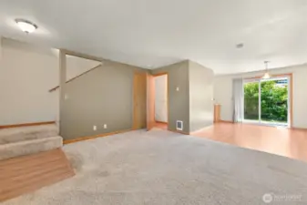 The guest bath is off the living room