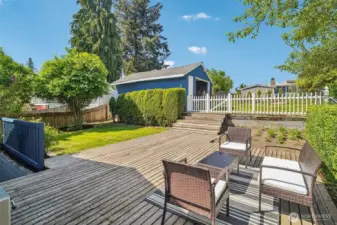yard, garage, deck