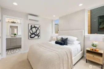 Primary bedroom with 2 closets.
