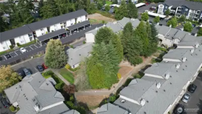 Quaint, beautiful community courtyard in the middle.