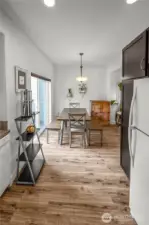 Looking towards dining room from kitchen.
