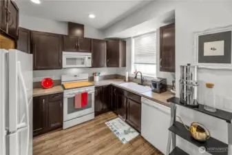Window above the sink makes it light and bright!