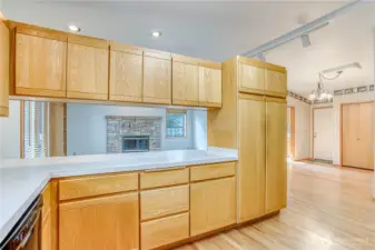 Kitchen adjoins family room