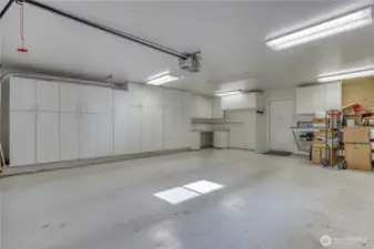 Built in storage in spacious garage