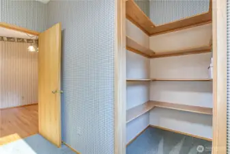 Walk-in pantry off laundry room