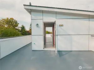 Pass through rooftop deck