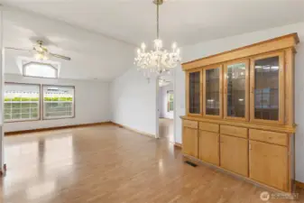 Dining room features built-in hutch