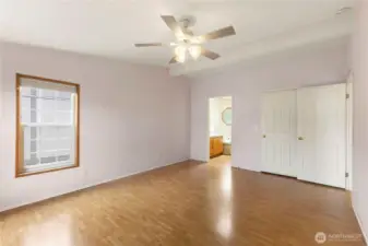 Generous primary suite includes walk-in closet and full bathroom