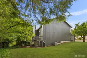 Left side of the townhome, view from corner of the property.
